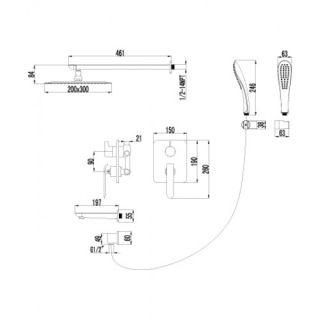 Душевая программа для ванны Lemark Melange (LM4922CW)